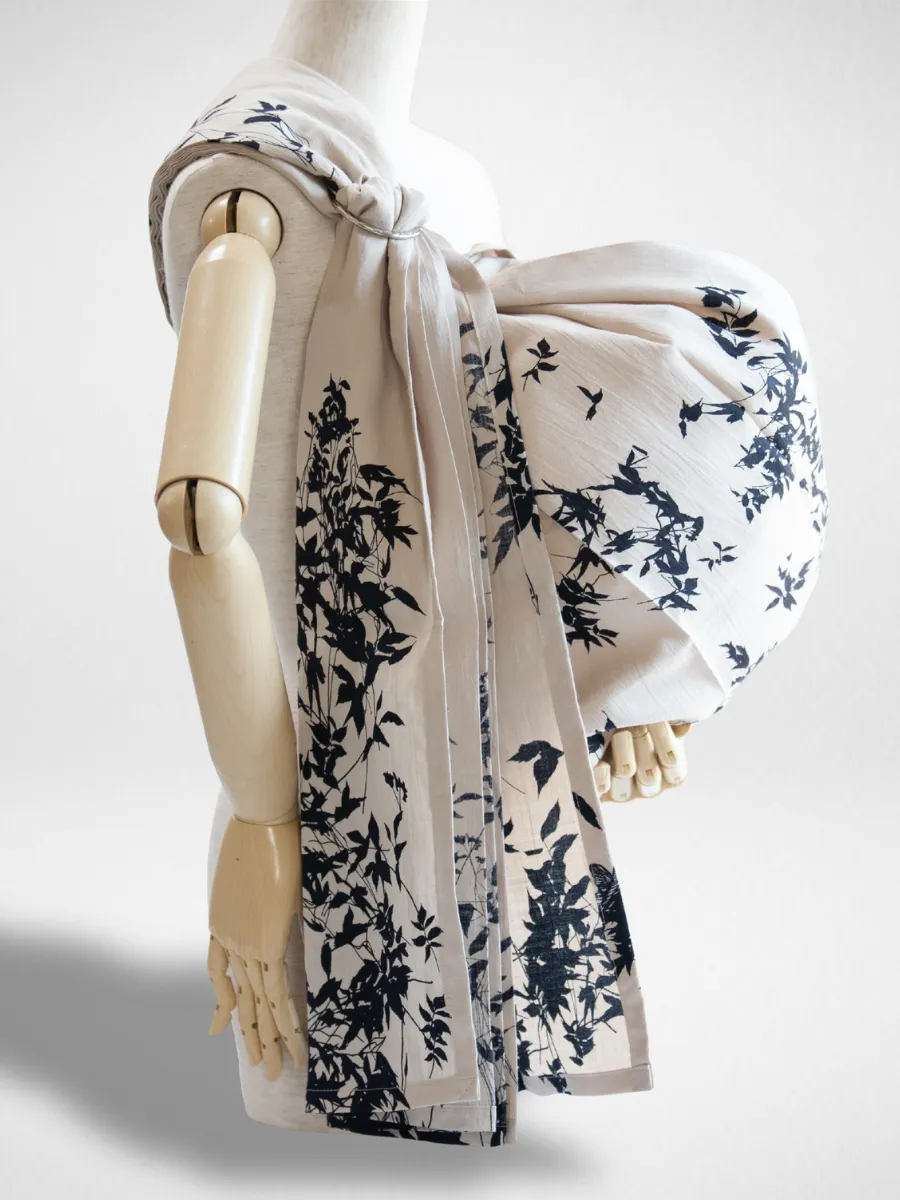 PsLing New York Avant Series - Fourre Beige handcrafted baby sling blending natural tones with exclusive prints