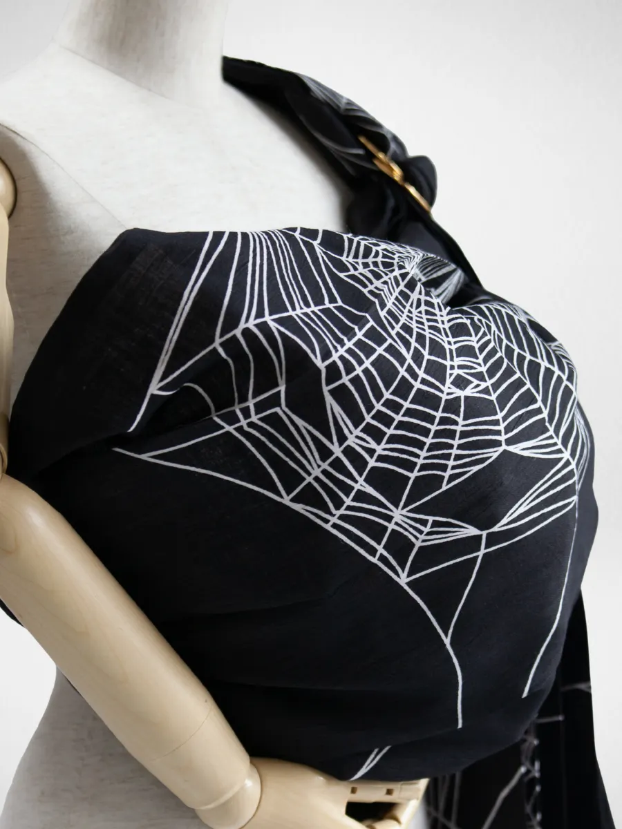 PsLing New York Avant Series - Spider Black handcrafted baby sling, a one-of-a-kind edgy masterpiece