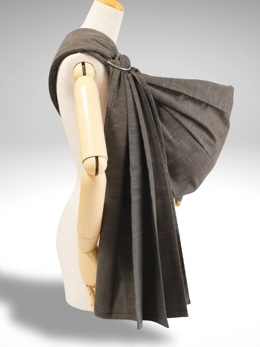 PsLing New York Essential Series - Deep brown bitter soft cotton baby sling with quiet sophistication