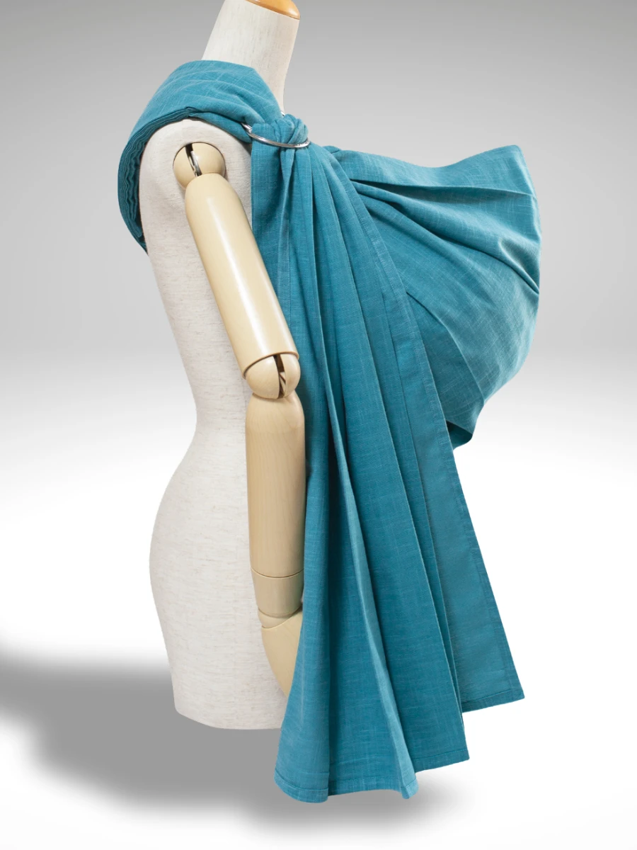 PsLing New York Essential Series - Rich peacock green soft cotton baby sling with graceful depth