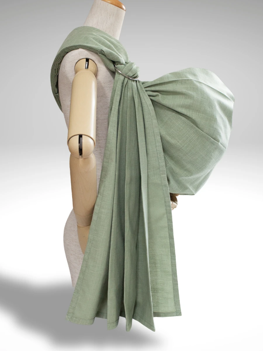PsLing New York Essential Series - Natural herb green soft cotton baby sling with a calm organic feel
