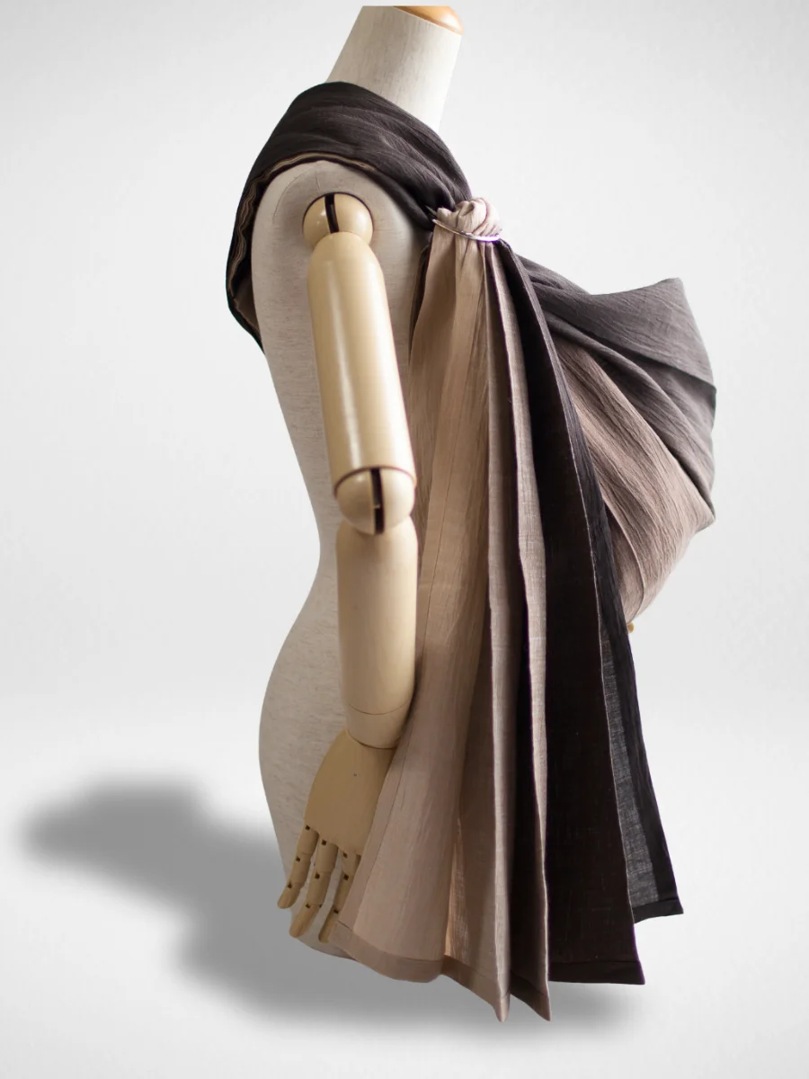 PsLing New York Gradation Series - Le Noir minimalist black and gray handcrafted baby sling