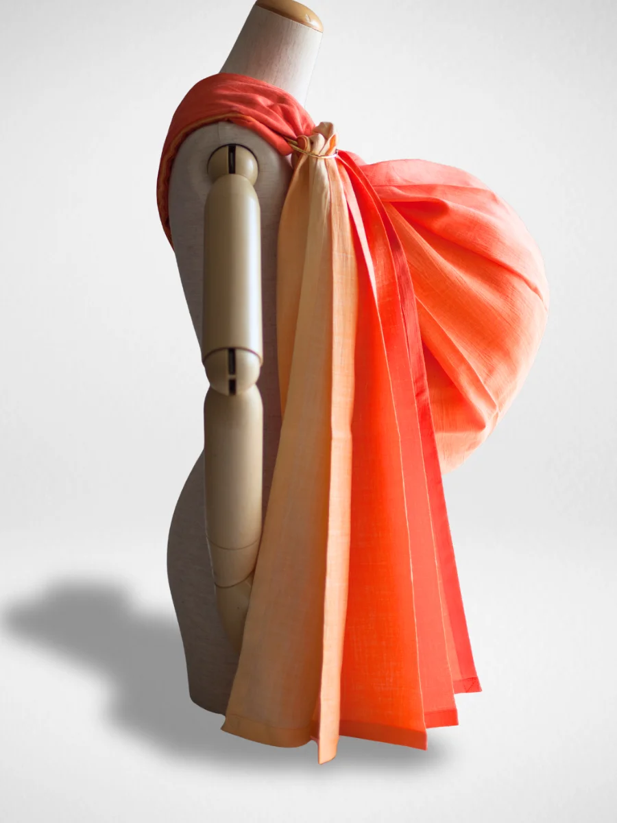 PsLing New York Gradation Series - Sunset Orange warm tones hand-dyed linen baby sling