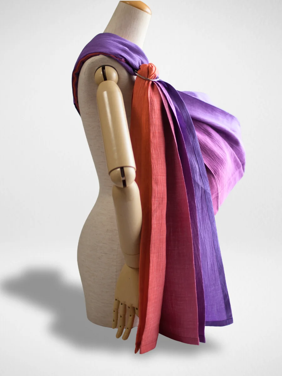 PsLing New York Gradation Series - Sun Rise dynamic purple and orange handcrafted baby sling