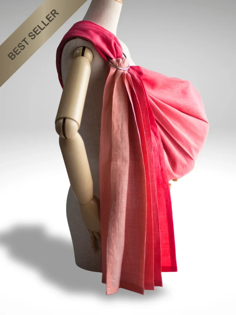 PsLing New York Gradation Series - Cherry Drop best seller handcrafted linen baby sling