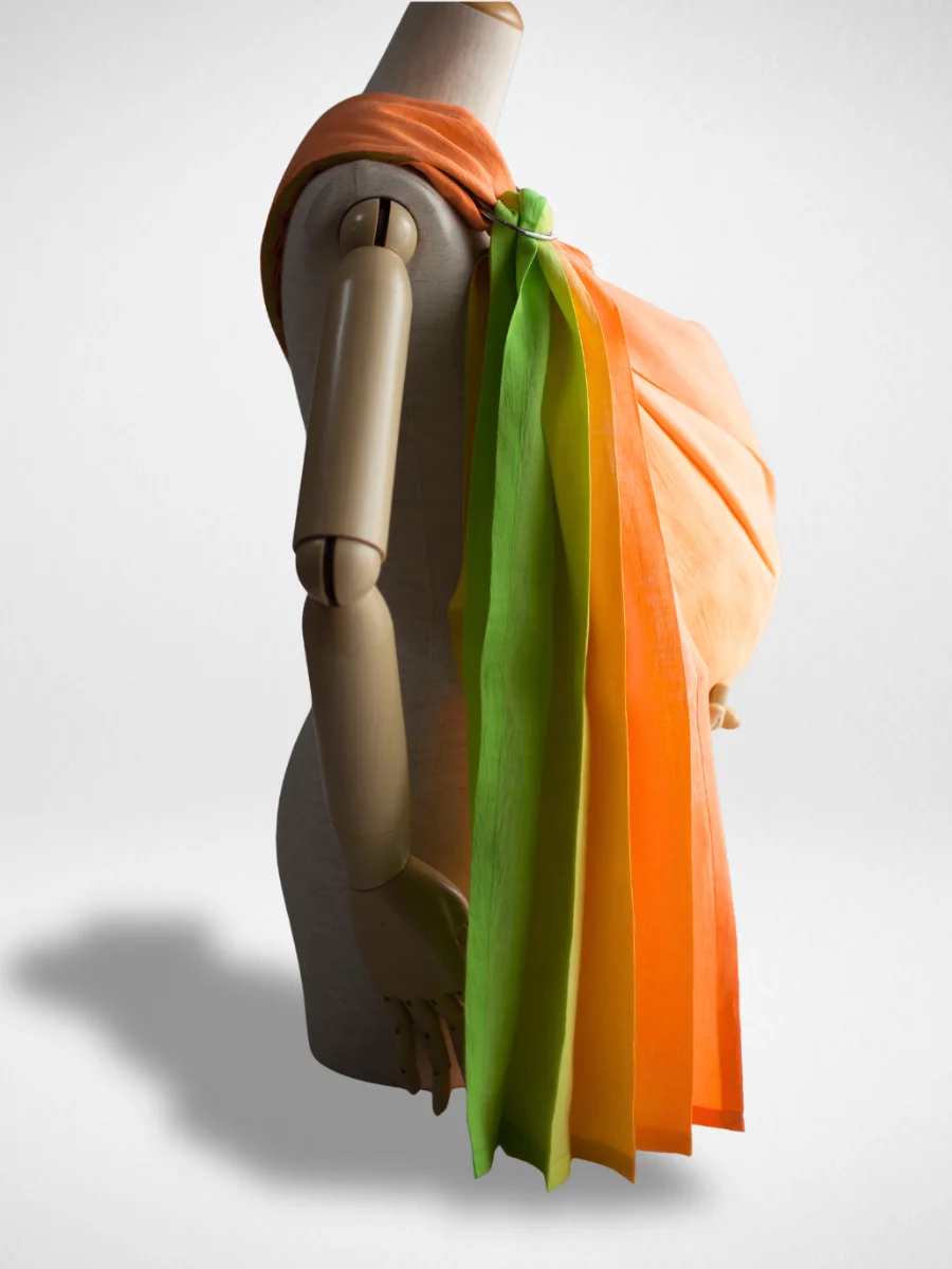 PsLing New York Gradation Series - Parakeet vibrant green and yellow linen baby sling