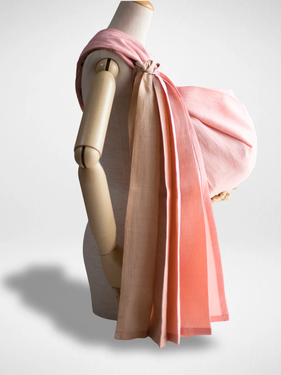 PsLing New York Gradation Series - Peche soft peach tones handcrafted baby sling