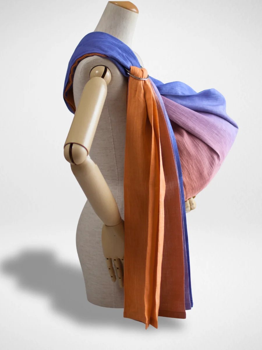 PsLing New York Gradation Series - Mandarin Blue artistic orange and blue contrast baby sling