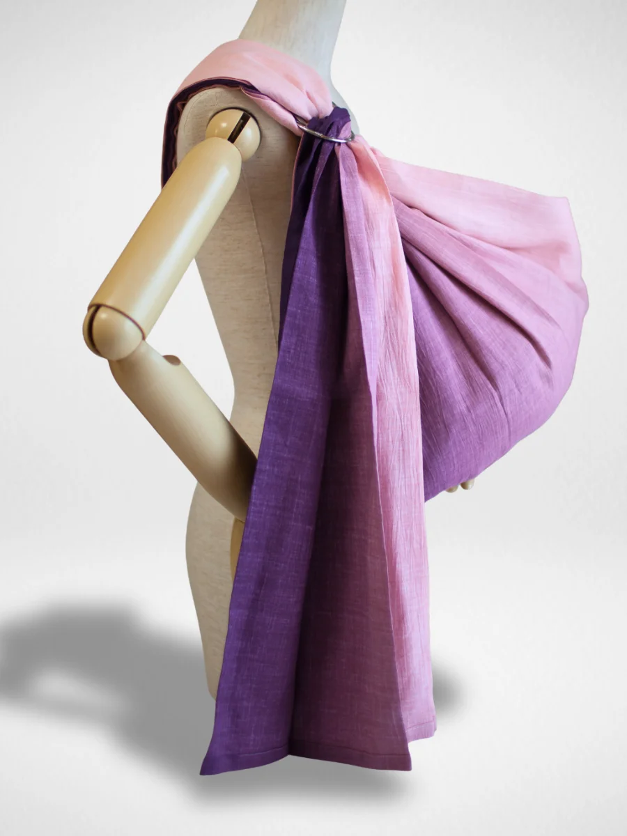 PsLing New York Gradation Series - Marais purple and pink hand-dyed linen baby sling