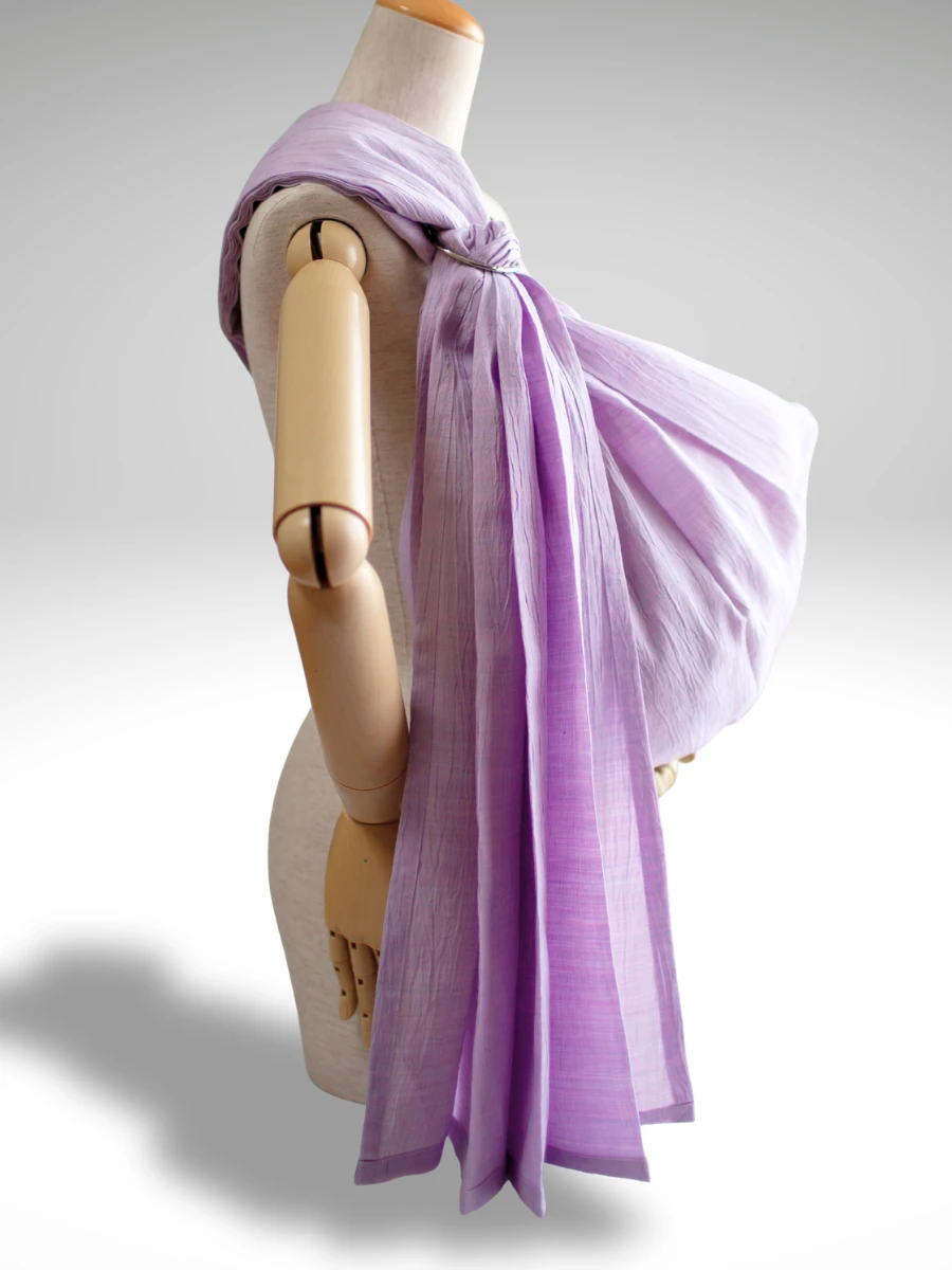 PsLing New York Cattinu Series - Sriba handcrafted baby sling with elegant lavender tones and a sophisticated airy texture