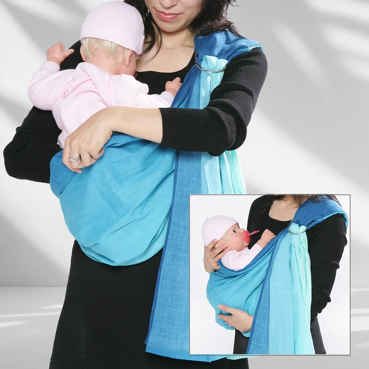 Step 14: Balanced Support. Ensure the fabric supports the base of the neck. Their head should rest comfortably high, allowing for clear airflow and a constant view of their peaceful face.