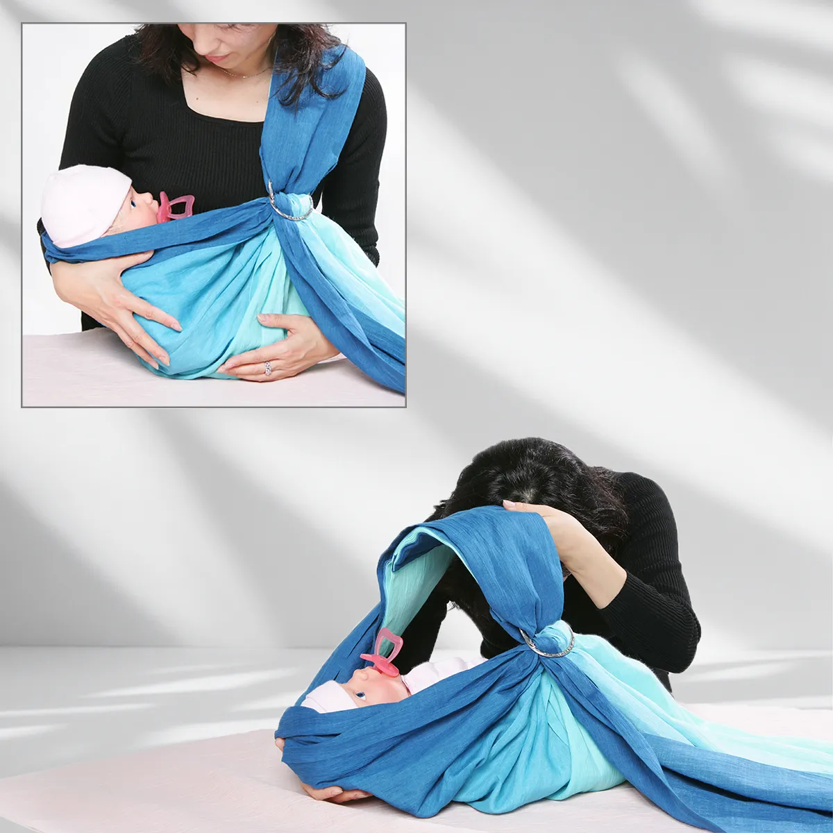 Step 16: A Gentle Transition. When the ritual of holding leads to a peaceful sleep, you can slide the sling off and lay your child down without waking them. The embrace continues even as you let go.